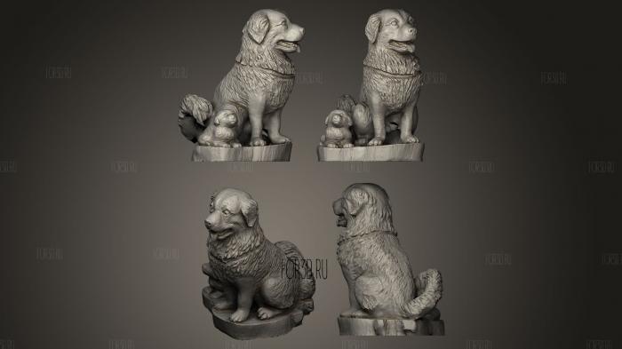 Dog and puppy stl model for CNC